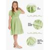 imageEXLURA Girls 2024 Summer Dress Square Neck Tie Back Puff Sleeve Ruffle Hem Off Shoulder A Line Casual Elegant Dresses 615YGreen
