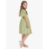 imageEXLURA Girls 2025 Summer Dresses Short Sleeve Swiss Dot Square Neck Flowy A Line Kids Dress Casual Party Midi Dress 615YLight Green