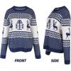 imageEXLURA Patterns Reindeer Ugly Christmas Sweater Jumper Pullover TopsBlue