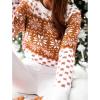imageEXLURA Patterns Reindeer Ugly Christmas Sweater Jumper Pullover TopsOrange Print