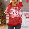 imageEXLURA Patterns Reindeer Ugly Christmas Sweater Jumper Pullover TopsRed