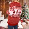 imageEXLURA Patterns Reindeer Ugly Christmas Sweater Jumper Pullover TopsRed