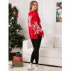 imageEXLURA Patterns Reindeer Ugly Christmas Sweater Jumper Pullover TopsRed Snow Print