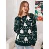 imageEXLURA Patterns Reindeer Ugly Christmas Sweater Jumper Pullover TopsTree Green