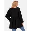 imageEXLURA Womens Long Sleeve Blouses Swiss Dot Babydoll Loose Fit Maternity Tops 2025 Fall Tunic Shirts Dressy Casual TopsBlack