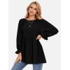 imageEXLURA Womens Long Sleeve Blouses Swiss Dot Babydoll Loose Fit Maternity Tops 2025 Fall Tunic Shirts Dressy Casual TopsBlack
