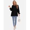 imageEXLURA Womens Long Sleeve Blouses Swiss Dot Babydoll Loose Fit Maternity Tops 2025 Fall Tunic Shirts Dressy Casual TopsBlack