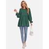 imageEXLURA Womens Long Sleeve Blouses Swiss Dot Babydoll Loose Fit Maternity Tops 2025 Fall Tunic Shirts Dressy Casual TopsDark Green