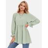 imageEXLURA Womens Long Sleeve Blouses Swiss Dot Babydoll Loose Fit Maternity Tops 2025 Fall Tunic Shirts Dressy Casual TopsGrey Green