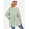 imageEXLURA Womens Long Sleeve Blouses Swiss Dot Babydoll Loose Fit Maternity Tops 2025 Fall Tunic Shirts Dressy Casual TopsGrey Green