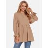 imageEXLURA Womens Long Sleeve Blouses Swiss Dot Babydoll Loose Fit Maternity Tops 2025 Fall Tunic Shirts Dressy Casual TopsKhaki