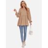 imageEXLURA Womens Long Sleeve Blouses Swiss Dot Babydoll Loose Fit Maternity Tops 2025 Fall Tunic Shirts Dressy Casual TopsKhaki