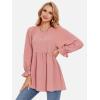 imageEXLURA Womens Long Sleeve Blouses Swiss Dot Babydoll Loose Fit Maternity Tops 2025 Fall Tunic Shirts Dressy Casual TopsPink