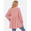 imageEXLURA Womens Long Sleeve Blouses Swiss Dot Babydoll Loose Fit Maternity Tops 2025 Fall Tunic Shirts Dressy Casual TopsPink