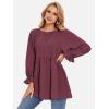 imageEXLURA Womens Long Sleeve Blouses Swiss Dot Babydoll Loose Fit Maternity Tops 2025 Fall Tunic Shirts Dressy Casual TopsWine Red