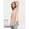 imageEXLURA Womens Spring Long Sleeve Shirts V Neck Casual Maternity Tops Loose Babydoll Pullover Dressy Tunic Blouse Outfits 2025Apricot