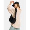 imageEXLURA Womens Spring Long Sleeve Shirts V Neck Casual Maternity Tops Loose Babydoll Pullover Dressy Tunic Blouse Outfits 2025Apricot