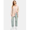 imageEXLURA Womens Spring Long Sleeve Shirts V Neck Casual Maternity Tops Loose Babydoll Pullover Dressy Tunic Blouse Outfits 2025Apricot