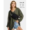 imageEXLURA Womens Spring Long Sleeve Shirts V Neck Casual Maternity Tops Loose Babydoll Pullover Dressy Tunic Blouse Outfits 2025Army Green