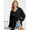 imageEXLURA Womens Spring Long Sleeve Shirts V Neck Casual Maternity Tops Loose Babydoll Pullover Dressy Tunic Blouse Outfits 2025Black