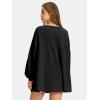 imageEXLURA Womens Spring Long Sleeve Shirts V Neck Casual Maternity Tops Loose Babydoll Pullover Dressy Tunic Blouse Outfits 2025Black