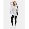 imageEXLURA Womens Spring Long Sleeve Shirts V Neck Casual Maternity Tops Loose Babydoll Pullover Dressy Tunic Blouse Outfits 2025Grey