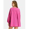 imageEXLURA Womens Spring Long Sleeve Shirts V Neck Casual Maternity Tops Loose Babydoll Pullover Dressy Tunic Blouse Outfits 2025Hot Pink