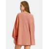 imageEXLURA Womens Spring Long Sleeve Shirts V Neck Casual Maternity Tops Loose Babydoll Pullover Dressy Tunic Blouse Outfits 2025Orange