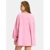 imageEXLURA Womens Spring Long Sleeve Shirts V Neck Casual Maternity Tops Loose Babydoll Pullover Dressy Tunic Blouse Outfits 2025Pink