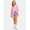 imageEXLURA Womens Spring Long Sleeve Shirts V Neck Casual Maternity Tops Loose Babydoll Pullover Dressy Tunic Blouse Outfits 2025Pink