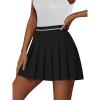 imageEXLURA Womens Mini Pleated Skirts High Waist Stretchy School Girl Outfit A Line Golf Tennis Skirt Skort Lining Shorts 2024Black