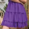 imageByinns Womens Square Neck Sleeveless Ruffle Dress High Waist Backless Tiered Smocked Strappy Casual Short Mini DressesDark Purple