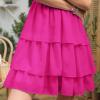 imageByinns Womens Square Neck Sleeveless Ruffle Dress High Waist Backless Tiered Smocked Strappy Casual Short Mini DressesHot Pink