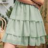 imageByinns Womens Square Neck Sleeveless Ruffle Dress High Waist Backless Tiered Smocked Strappy Casual Short Mini DressesLight Green