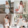 imageByinns Womens Square Neck Sleeveless Ruffle Dress High Waist Backless Tiered Smocked Strappy Casual Short Mini DressesWhite