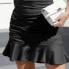 imageByinns Womens Summer Sexy Bodycon Dress Short Sleeve Ruched Round Neck Ruffle Dress Cocktail Party DressesShortsleeveblack
