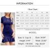 imageByinns Womens Summer Sexy Bodycon Dress Short Sleeve Ruched Round Neck Ruffle Dress Cocktail Party DressesShortsleevedark Blue
