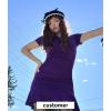 imageByinns Womens Summer Sexy Bodycon Dress Short Sleeve Ruched Round Neck Ruffle Dress Cocktail Party DressesShortsleevedark Purple