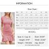 imageByinns Womens Summer Sexy Bodycon Dress Short Sleeve Ruched Round Neck Ruffle Dress Cocktail Party DressesShortsleevepink