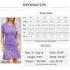 imageByinns Womens Summer Sexy Bodycon Dress Short Sleeve Ruched Round Neck Ruffle Dress Cocktail Party DressesShortsleevepurple