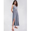 imageEXLURA Womens 2024 Summer Casual Sleeveless Maxi Maternity Dress Fit ampamp Flare Flowy Long Beach SundressBlue