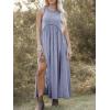 imageEXLURA Womens 2024 Summer Casual Sleeveless Maxi Maternity Dress Fit ampamp Flare Flowy Long Beach SundressBlue