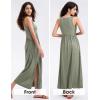 imageEXLURA Womens 2024 Summer Casual Sleeveless Maxi Maternity Dress Fit ampamp Flare Flowy Long Beach SundressGreen