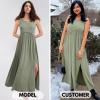 imageEXLURA Womens 2024 Summer Casual Sleeveless Maxi Maternity Dress Fit ampamp Flare Flowy Long Beach SundressGreen