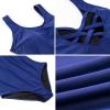 imageEXLURA Womens Crisscross One Piece Swimsuit Athletic Training Swimwear Vintage Bathing Suit NavyS