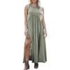 imageEXLURA Womens 2024 Summer Casual Sleeveless Maxi Maternity Dress Fit ampamp Flare Flowy Long Beach SundressGreen