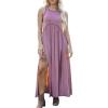 imageEXLURA Womens 2024 Summer Casual Sleeveless Maxi Maternity Dress Fit ampamp Flare Flowy Long Beach SundressPurple