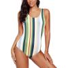 imageEXLURA Womens Crisscross One Piece Swimsuit Athletic Training Swimwear Vintage Bathing Suit