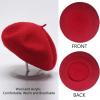 imageEXLURA 95 Wool Beret Artist Hat French Hat Casual Solid Color Spring Winter Hat for Women