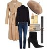 imageEXLURA 95 Wool Beret Artist Hat French Hat Casual Solid Color Spring Winter Hat for Women Khaki